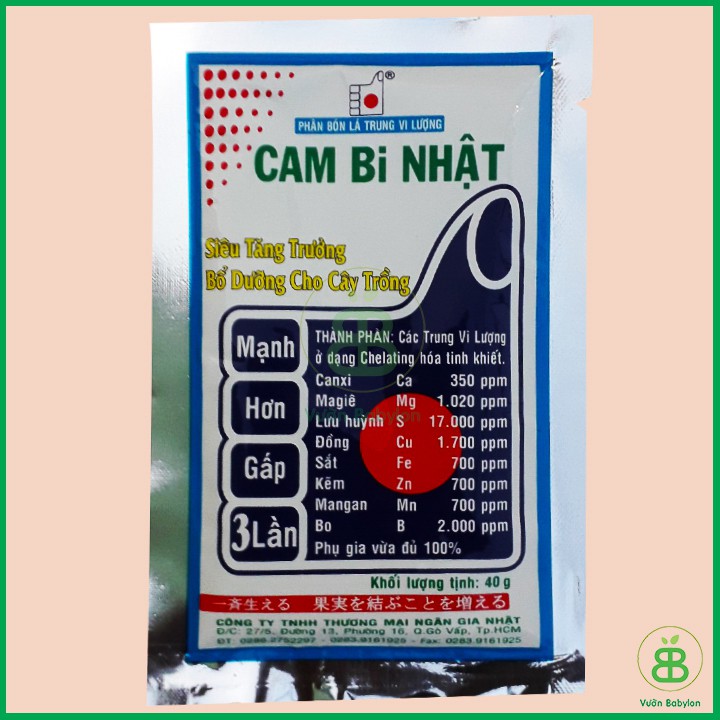 Phân Bón Bổ Sung Trung Vi Lượng Cam Bi Nhật 308 Tăng Trưởng Cây Trồng