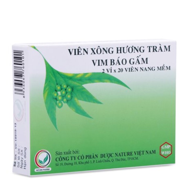 Viên xông hương tràm  sổ mũi viêm xoang hộp 2 vỉ | BigBuy360 - bigbuy360.vn