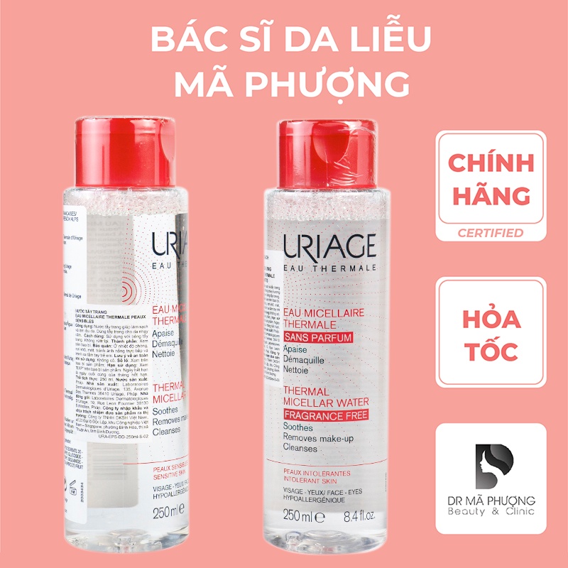 Nước tẩy trang Uriage Eau Micellaire Thermale PS F cho da nhạy cảm ( màu hồng)