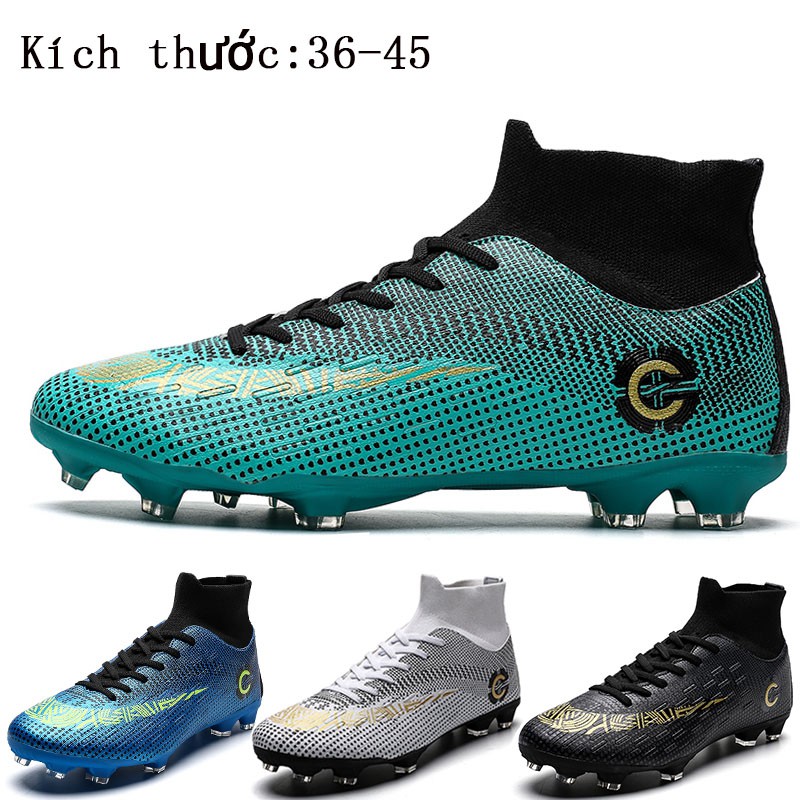 xiêu GIẦY Giày đá bóng Nam Cổ cao CR7 FG Giày bóng đá chất lượng cao Mercurial 12 Giày đá banh giá rẻ XIÊU rẻ