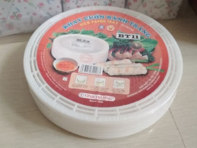 10 Khay  cuốn  bánh  tráng  size  22cm vĩnh  trường