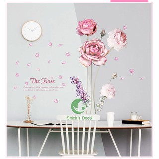 Decal dán tường Bông hoa hồng