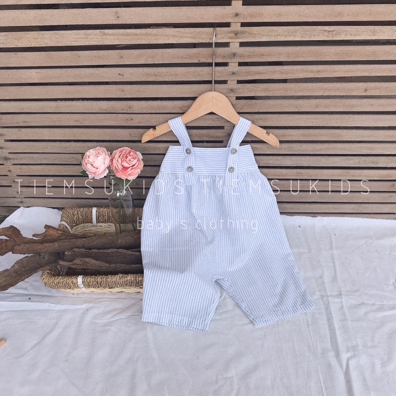 Sale dọn kho - Yếm quần nhún eo kẻ sọc cho bé trai bé gái