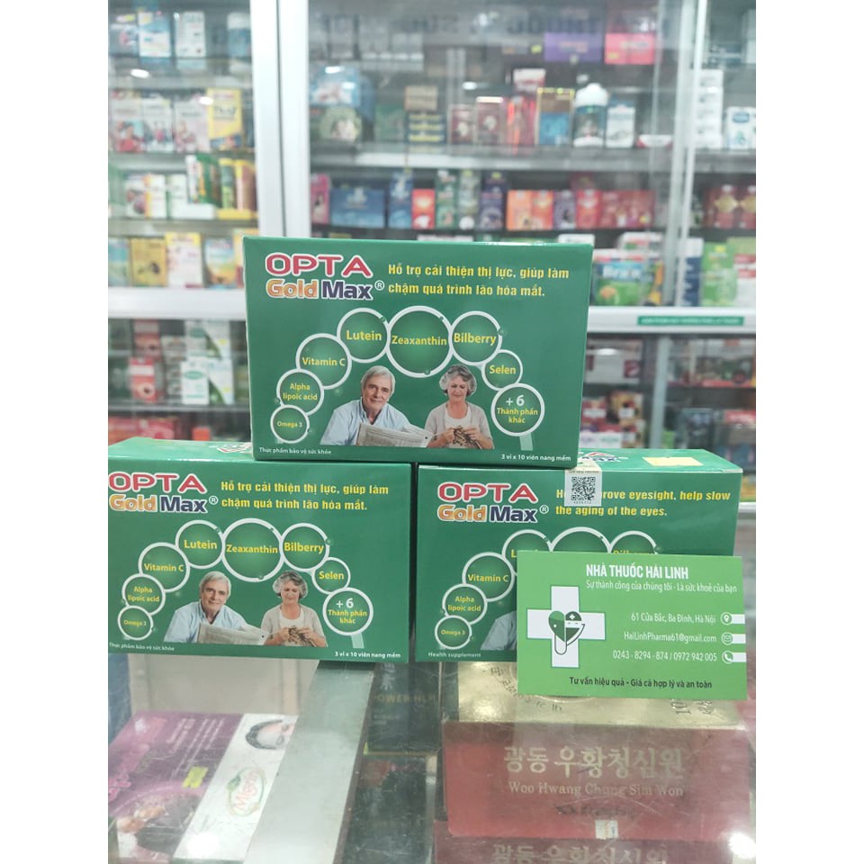 [CHÍNH HÃNG] Opta Gold Max - Cải thiện thị lực ( cận thị &amp; viễn thị &amp; loạn thị), làm chậm quá trình lão hóa mắt