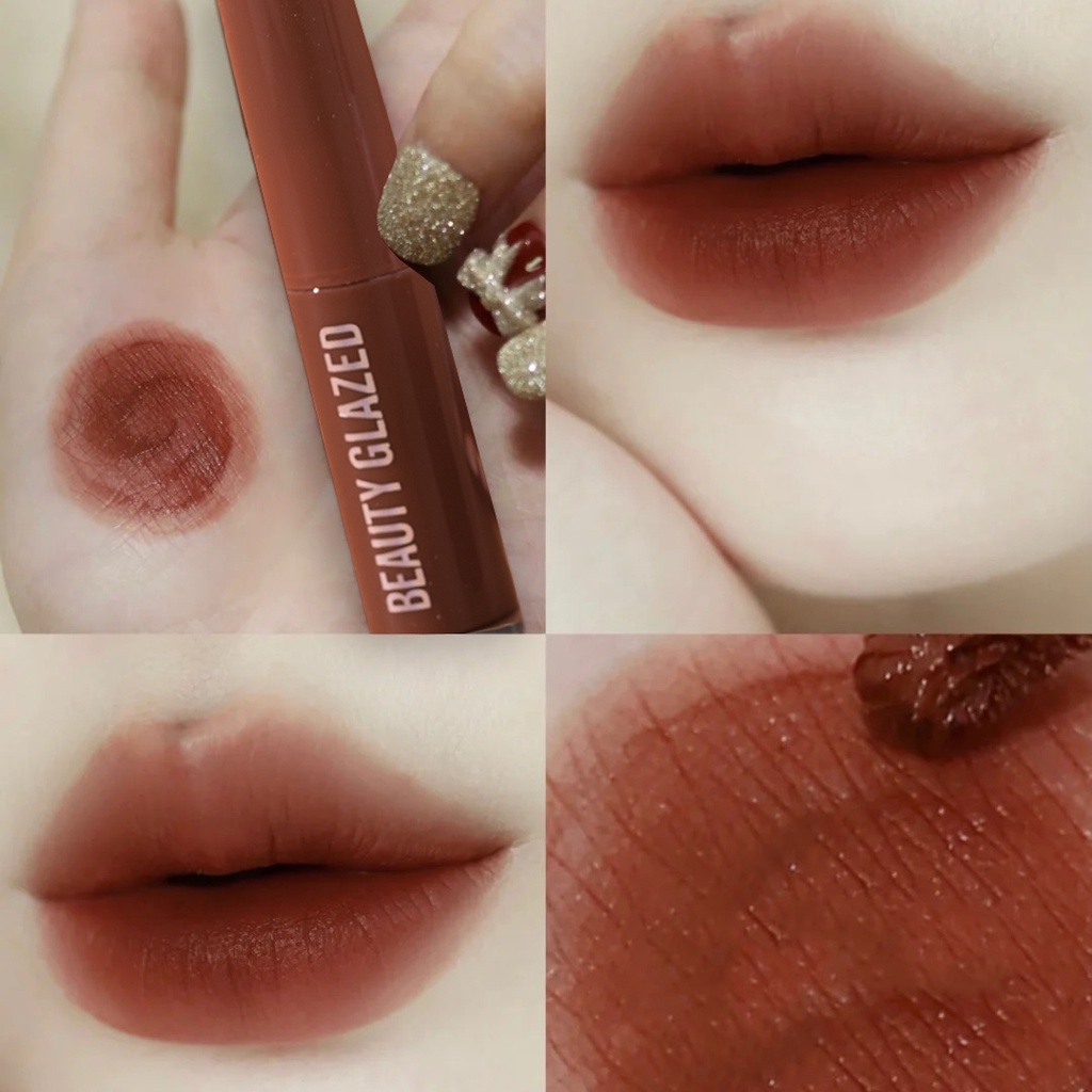 BEAUTY GLAZE chocolate mờ mặt sương mù Lip Glaze son môi không phai màu không thấm nước B35A