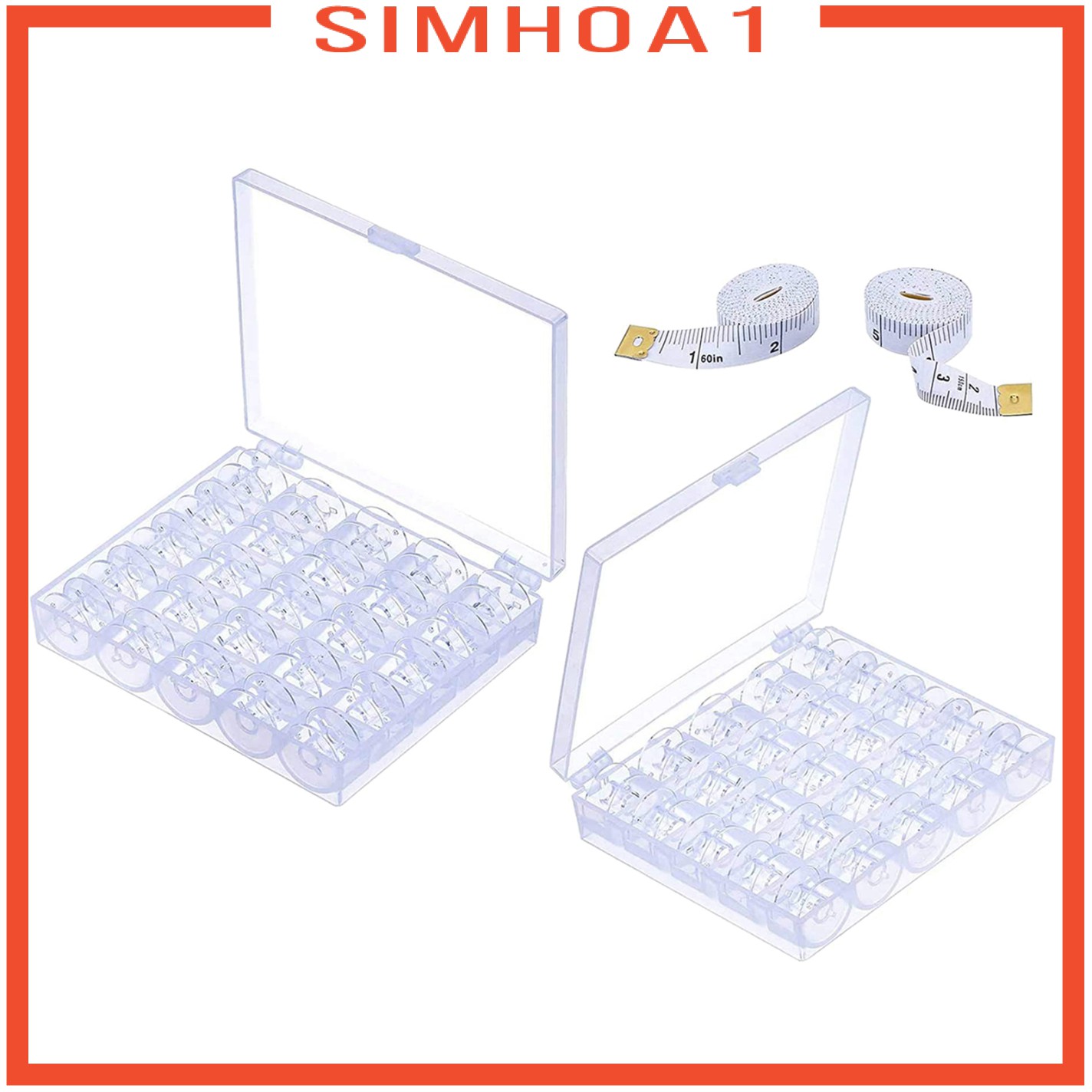 Set 50 Suốt Chỉ Trong Suốt Kèm Hộp Đựng