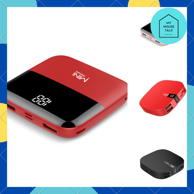 Sạc Dự Phòng Mini Power Bank CYKE 10.000 mAh, Pin Dự Phòng 2 Cổng USB Sạc Đa Năng Tốt