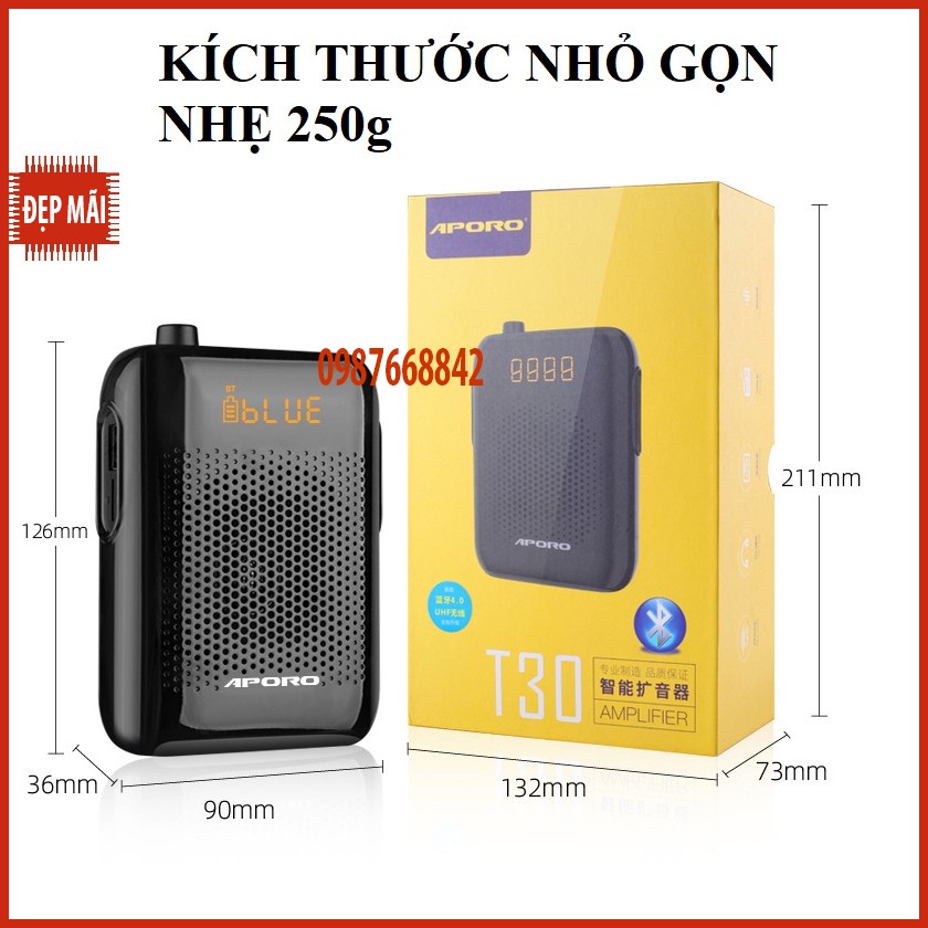 Máy trợ giảng không dây Aporo T30, máy trợ giảng có bluetooth UHF bảo hành 3 tháng