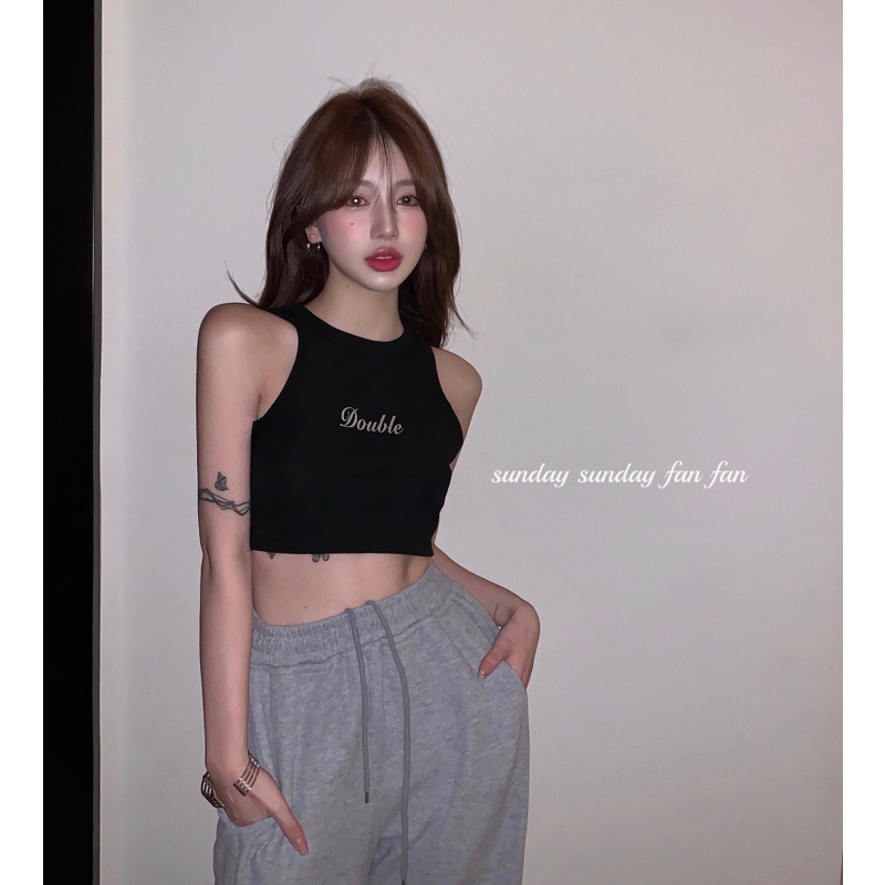 Áo Thể Thao Sát Nách Dáng Ngắn Thời Trang Mùa Hè Quyến Rũ Dễ Phối Đồ Cho Nữ