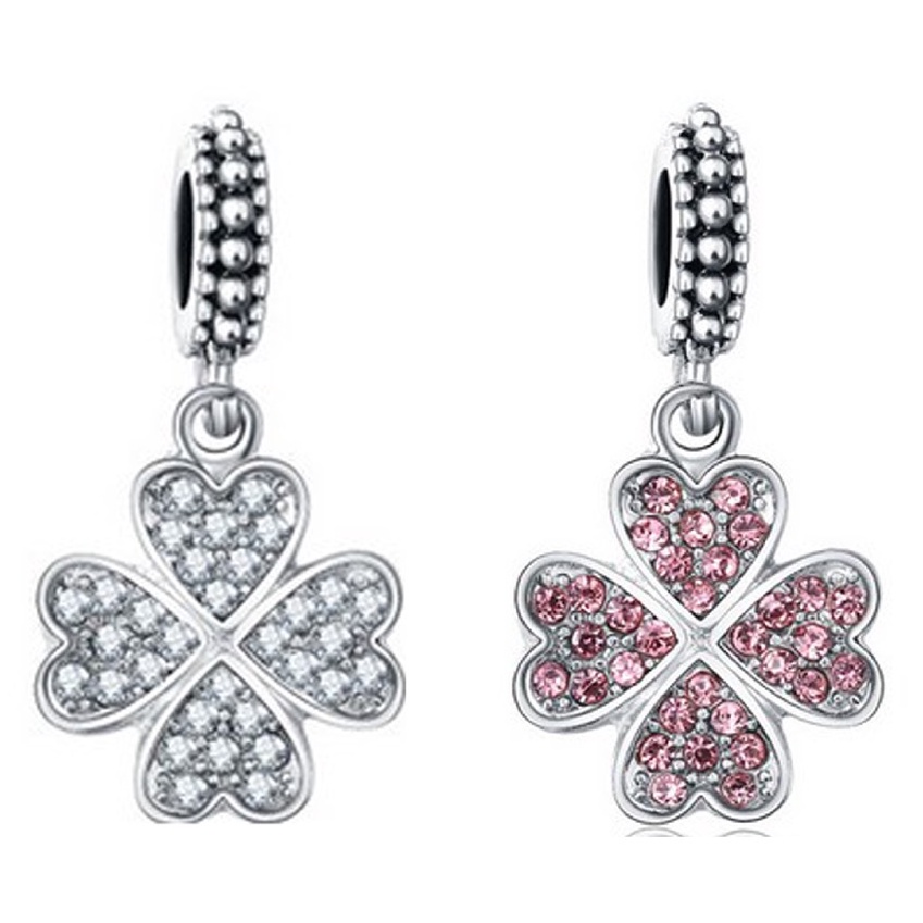 Charm treo cỏ 4 lá đính đá