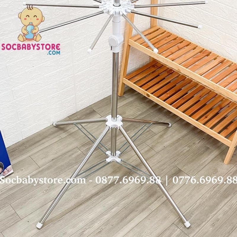 Cây phơi đồ Inox 3 tầng 60 kẹp