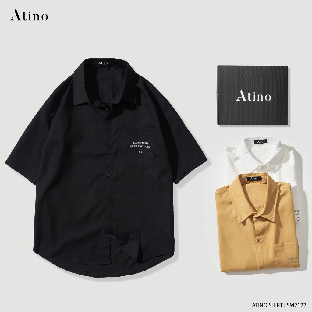 Áo Sơ Mi Cộc Tay Nam Túi Hộp CARPE ATINO Nhiều Màu Sắc Vải Dệt Từ Sợi Tre Thoáng Mát Thân Thiện Với Môi Trường SM2122