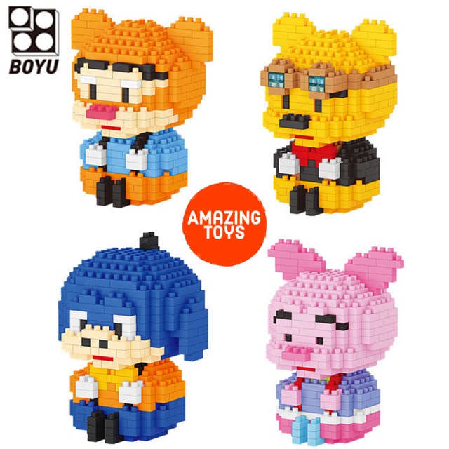 Mô hình lắp ráp bộ sưu tập nhân vật hoạt hình đáng yêu/Mickey Mouse/Winnie The Pooh/SpongeBob/Duffy & Friends