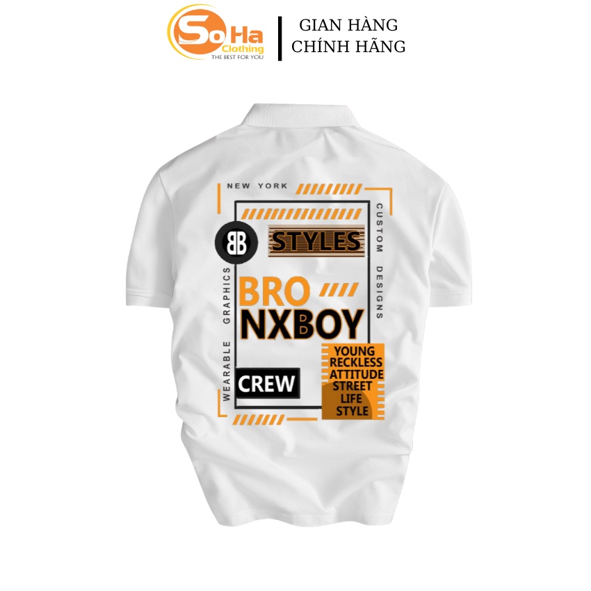 Áo thun Polo nam BroNXboy, Polo cá sấu 100% cao cấp, SoHa Clothing