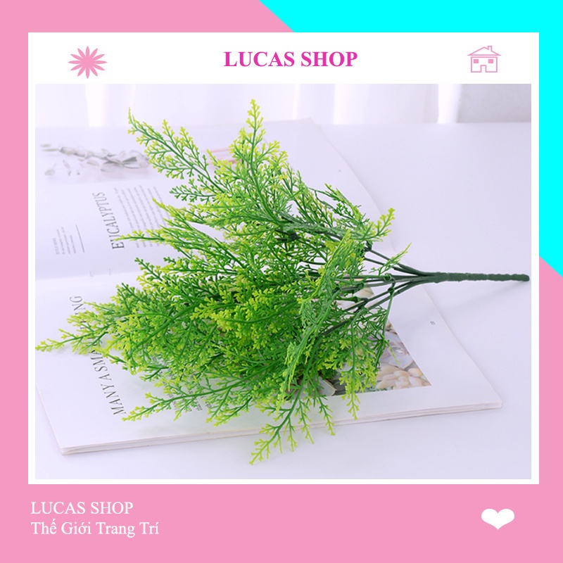 Lá Giả- Cụm Lá Dương Xỉ, Cắm Điểm 40cm 7 Nhánh Decor Lọ Hoa, Làm Hoa Handmade Chụp Ảnh