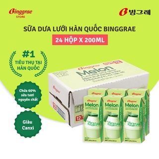 Thùng Sữa Dưa lưới Hàn Quốc Binggrae Melon Milk 200ml x 24 hộp