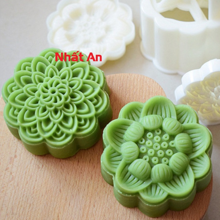KHUÔN TRUNG THU LÒ XO 2 MẶT SEN THÁP 150GR