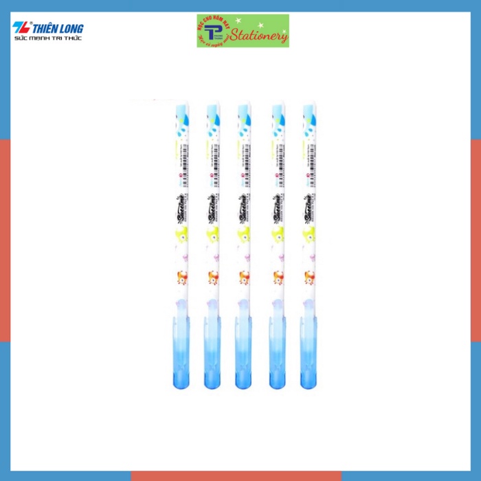 Bút Bi Nến Điểm 10 Thiên Long TP08 với thân bút in hình cute ngộ nghĩnh- hàng chính hãng Thiên Long