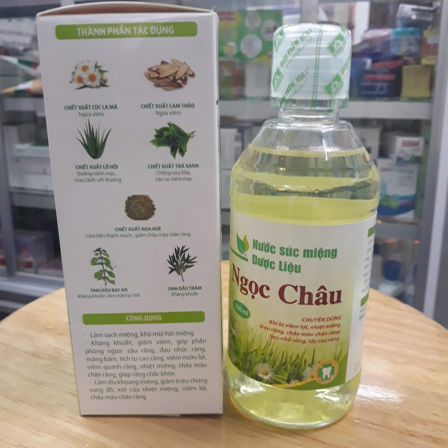 Nước súc miệng dược liệu ngọc châu chai 350ml