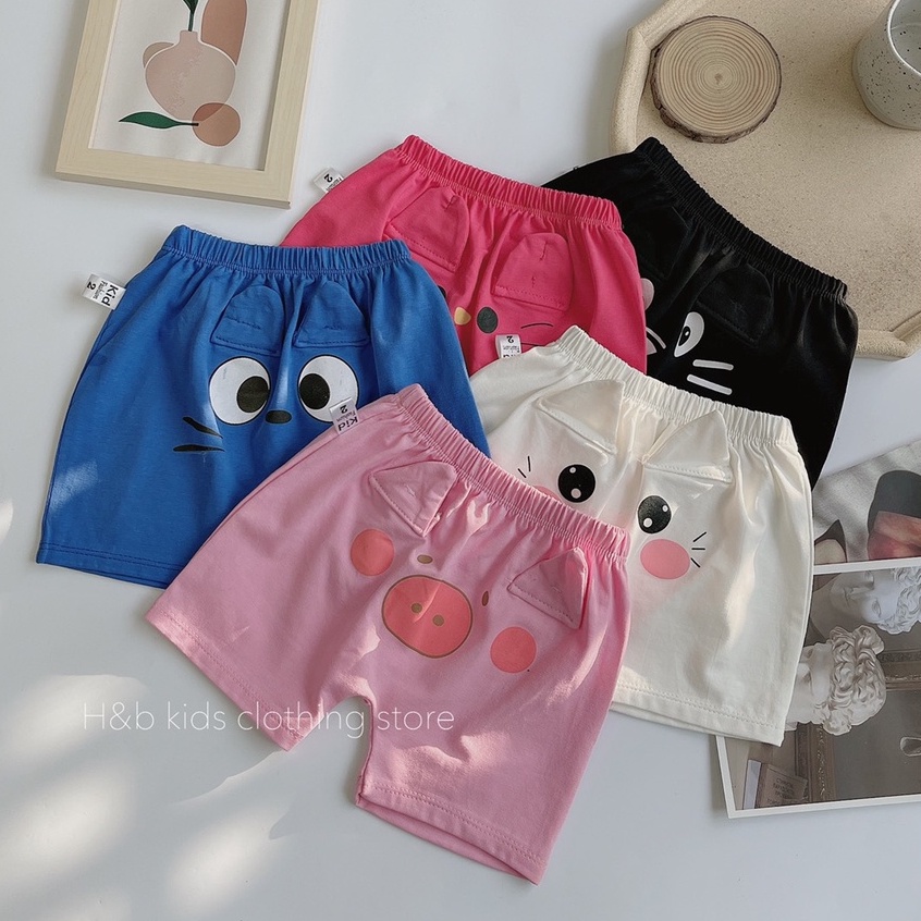 Quần đùi mông thú 100% cotton tàu cho bé trai và bé gái từ 6-13kg