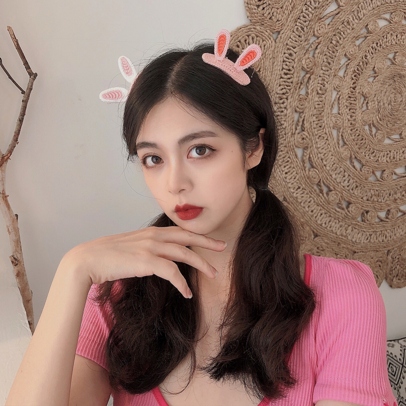 Kẹp Tóc Nữ Hình Tai Thỏ 3d Đáng Yêu