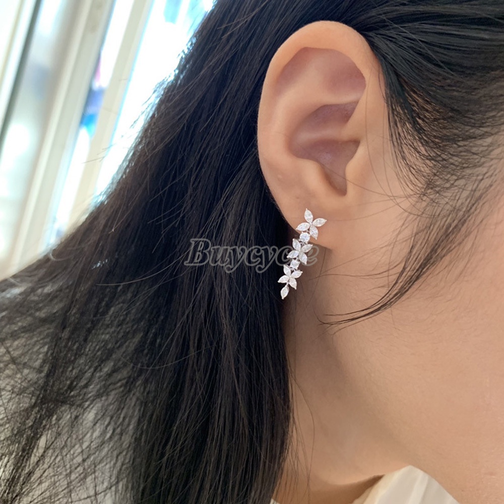 Bông Tai Dài Hình Hoa/Bướm Đá Zircon Ngọt Ngào Cho Nữ