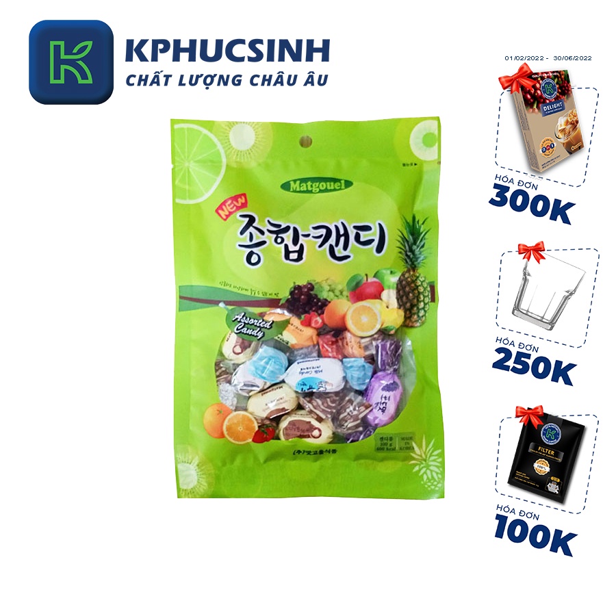 Kẹo trái cây tổng hợp Matgoeul Assorted Candy 100g KPHUCSINH - Hàng Chính Hãng
