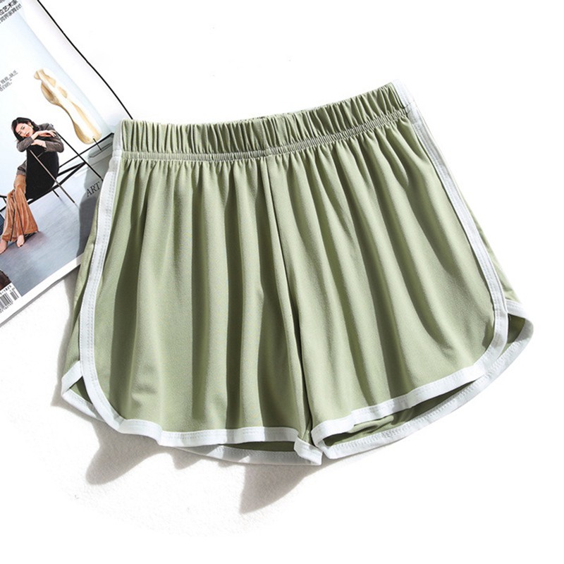 Quần Short Lưng Thun Co Giãn Màu Trơn Thời Trang Mùa Hè Cho Nữ