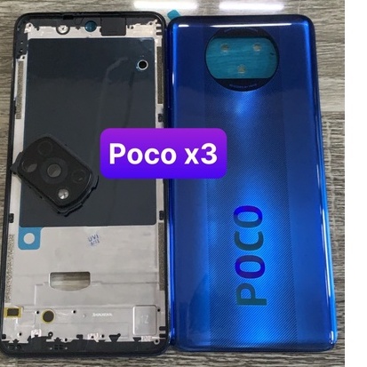 Bộ vỏ poco x3 / x3 pro zin có cụm kính cam