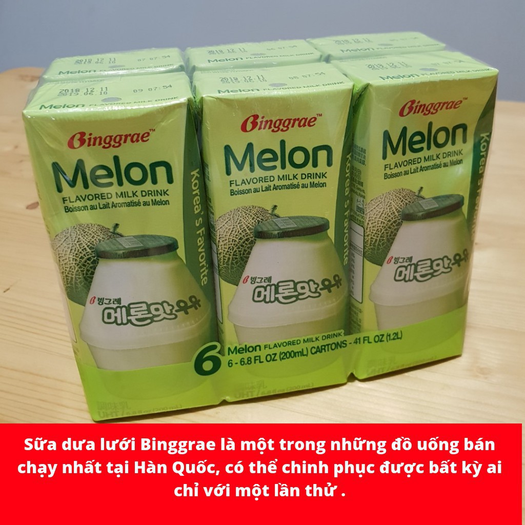 Sữa dưa Binggrae 200ml Hàn Quốc (lốc 6)