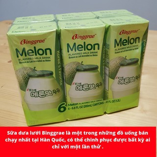 Sữa dưa Binggrae 200ml Hàn Quốc (lốc 6)