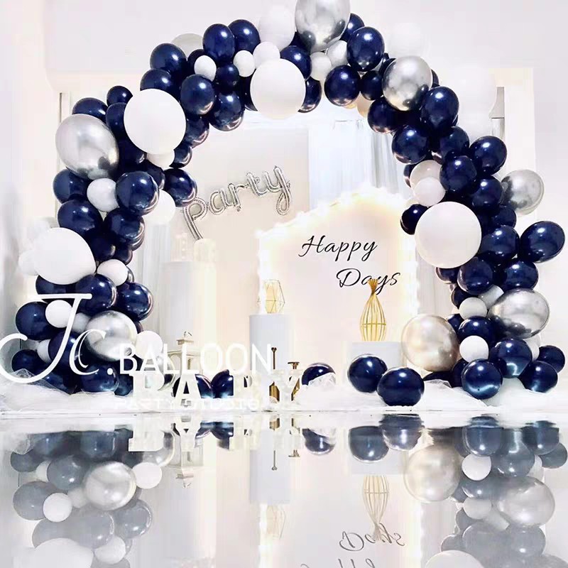 Set 10 bong bóng cao su màu xanh dương 12&quot;