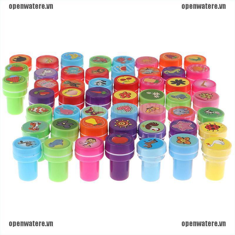 OPENE 5Pcs self-ink cartoon rubber stamps toy diy scrapbook gift educational toy VN