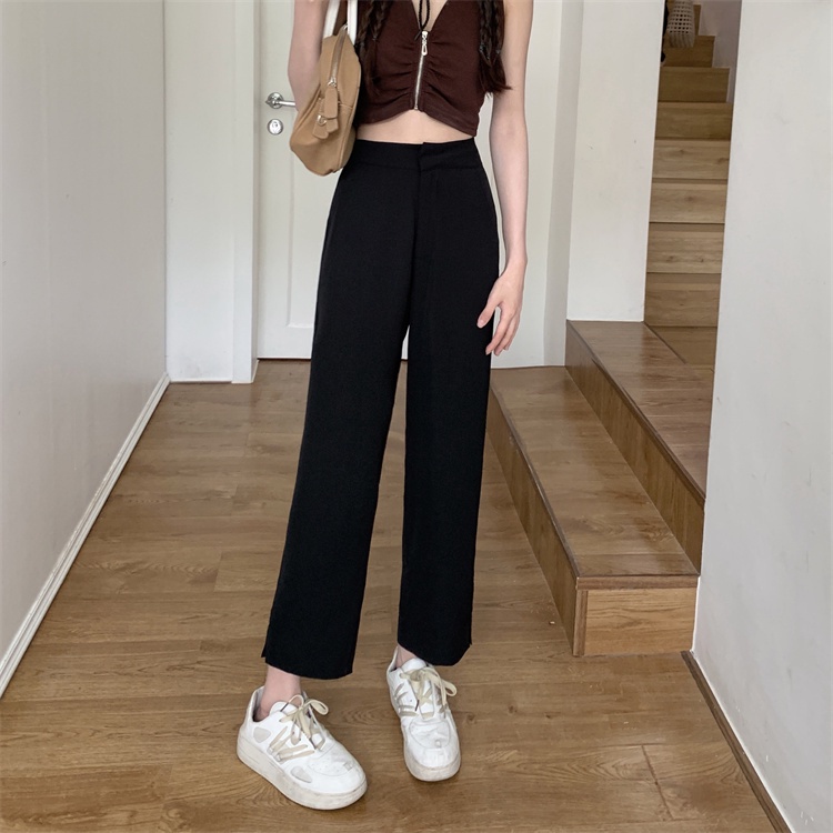 QADCOL Quần Dài Lưng Cao Dáng Ôm Xẻ Tà Cá Tính