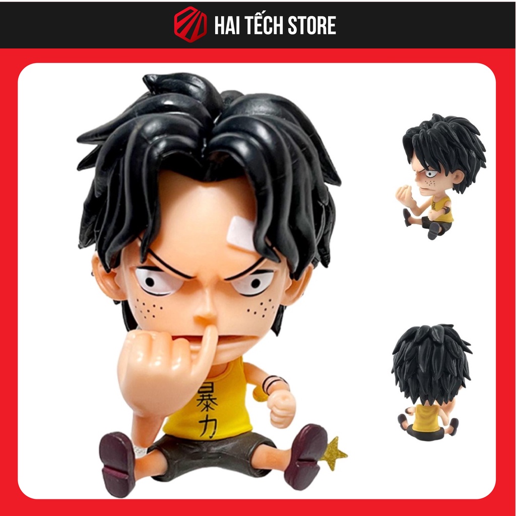 Mô hình One Piece ACE chibi dễ thương nghộ nghĩnh cao 9cm, figure anime đảo hải tặc decor trang trí cực đẹp