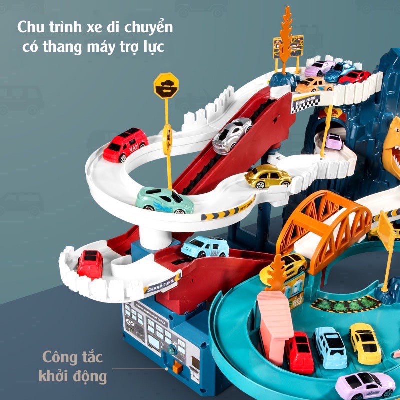 Đồ chơi đường hầm, đường đua khủng long, Ô Tô Đồ Chơi Cho Bé - đồ chơi thông minh Bi House