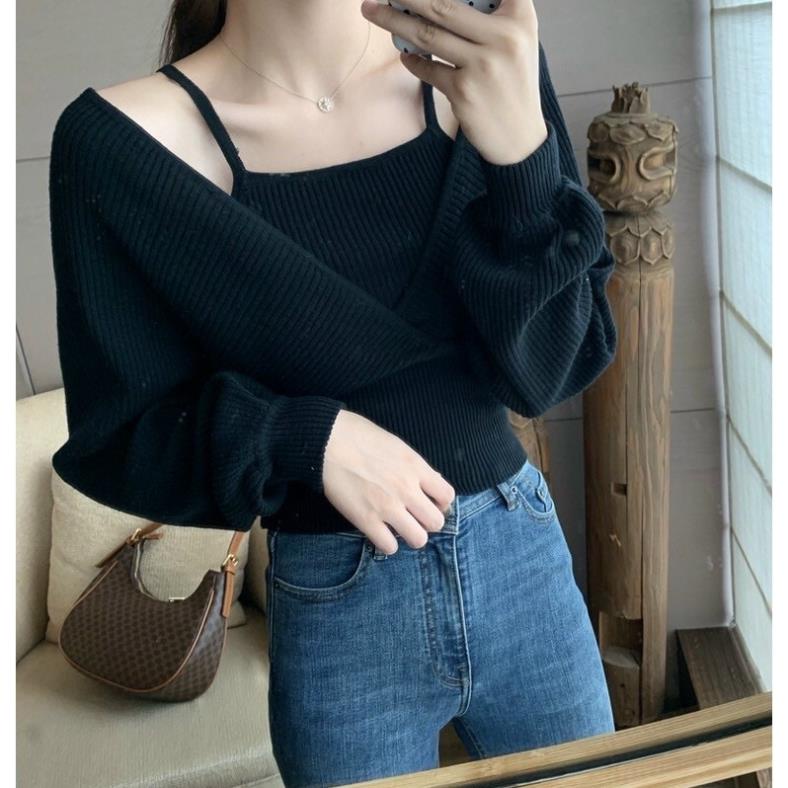 ÁO LỆCH VAI SIÊU XINH, ÁO YẾM TRONG TAY PHỒNG VẢI THUN GÂN DÀY ĐẸP ZEFIX SHOP