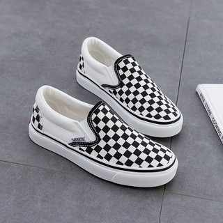Giày van vault caro QC, giày thể thao lười slip on nam nữ full box - SAGI ĐẶNG