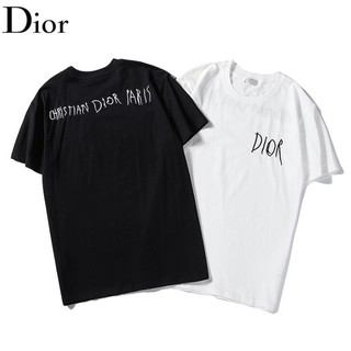Áo Thun Cotton Ngắn Tay Thêu Họa Tiết Dior Cá Tính Cho Nam Và Nữ