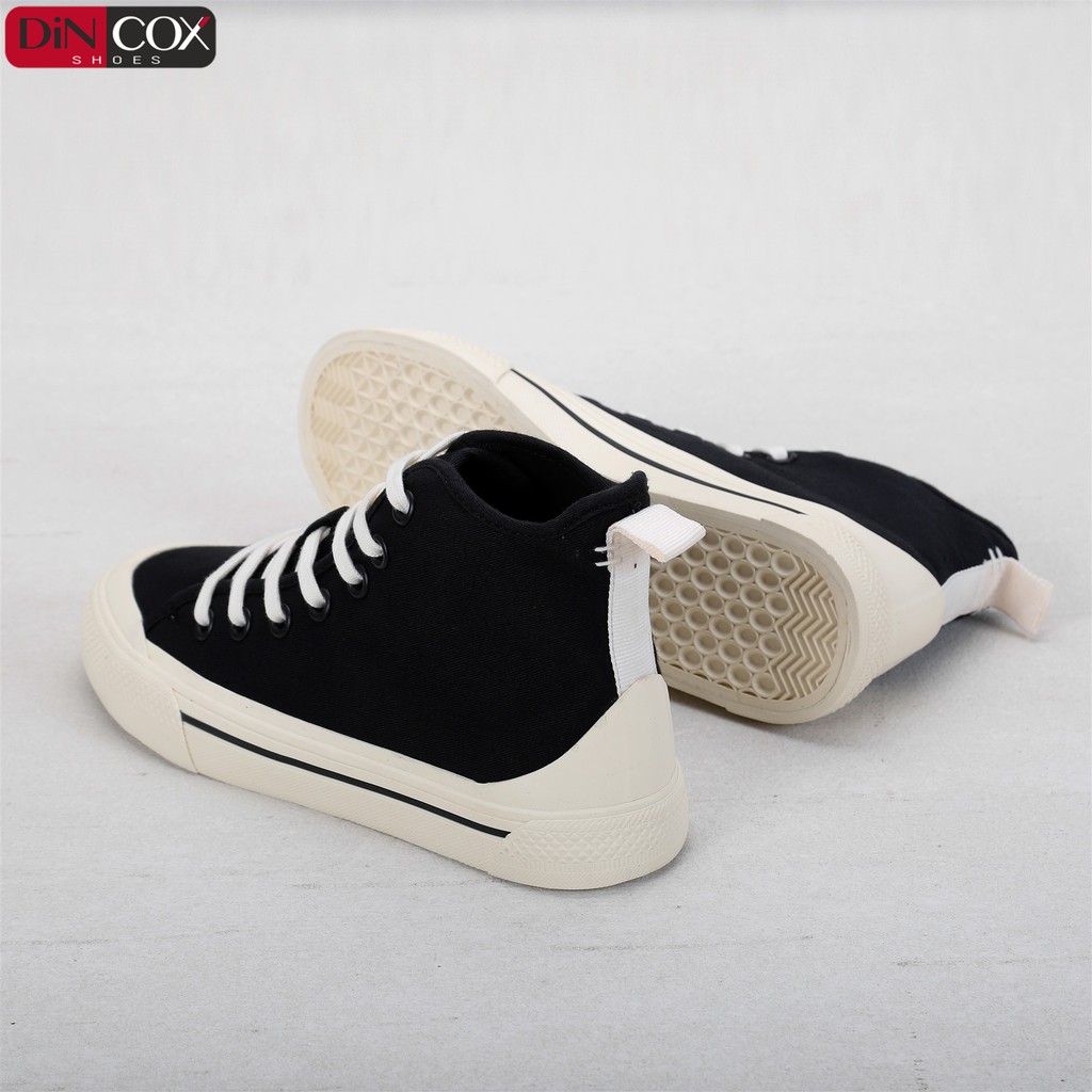 Giày Sneakers Nữ Cổ Cao DinCox  D09 BLACK