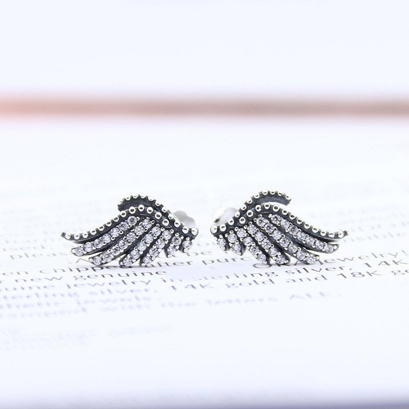Khuyên tai Pandora Fashion Wing Earrings Sliver Fullbox 3007 - Bạc S925 ALE