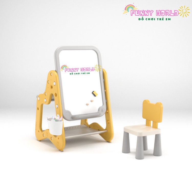 Bảng vẽ đa năng FW3in1_ Kết hợp Bàn học _ Giá sách thông minh cho bé Funny World