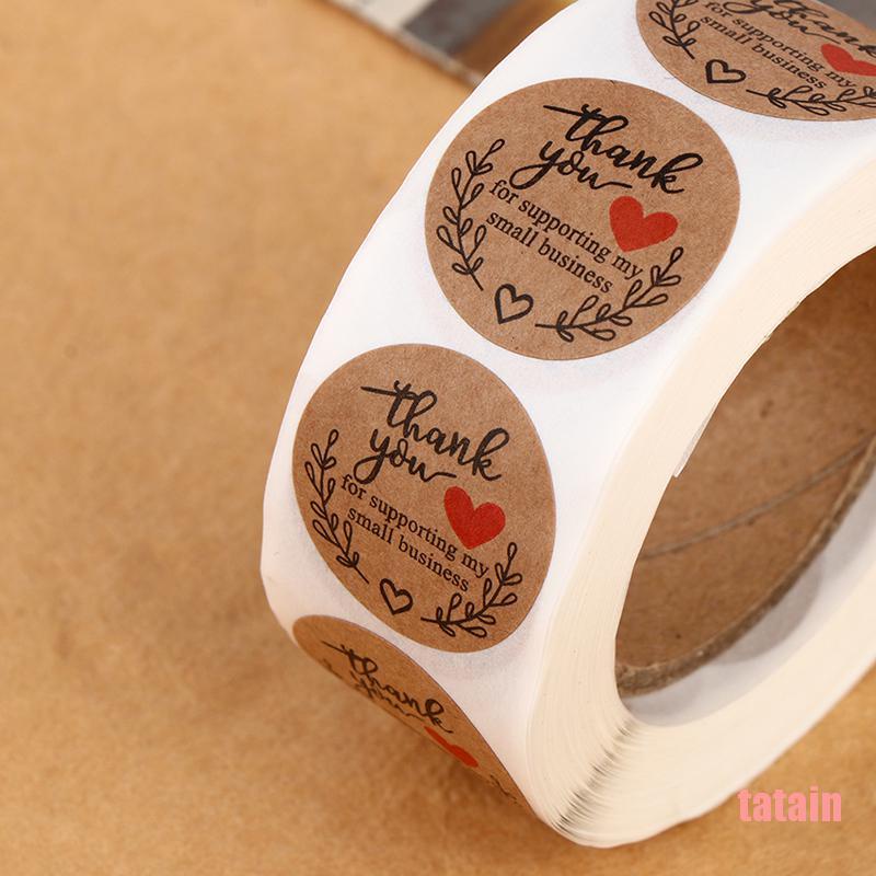 Cuộn 500 miếng dán hình tròn 1 inch in chữ Thank You độc đáo trang trí gói quà