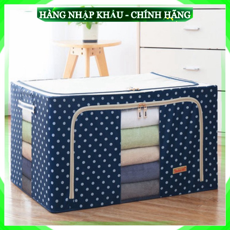 Size Lớn Hộp Đựng Quần Áo Chăn Màn Thông Minh Túi Bằng Vải Khung Thép Kim Loại Gấp Xếp Gọn