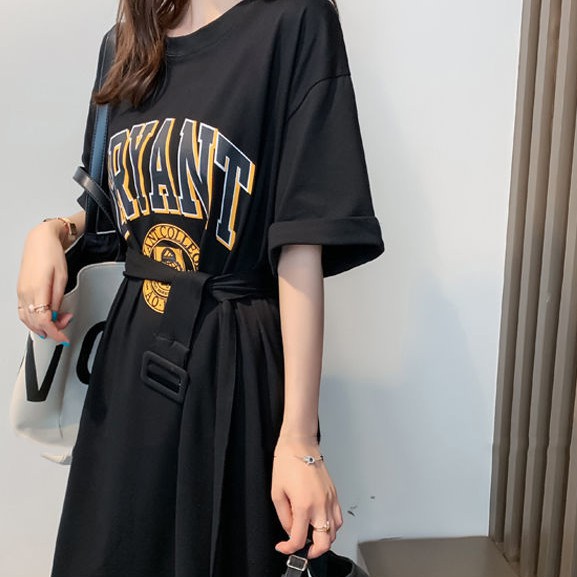 Korean fashion innovation Short-sleeved dress Elegant temperament