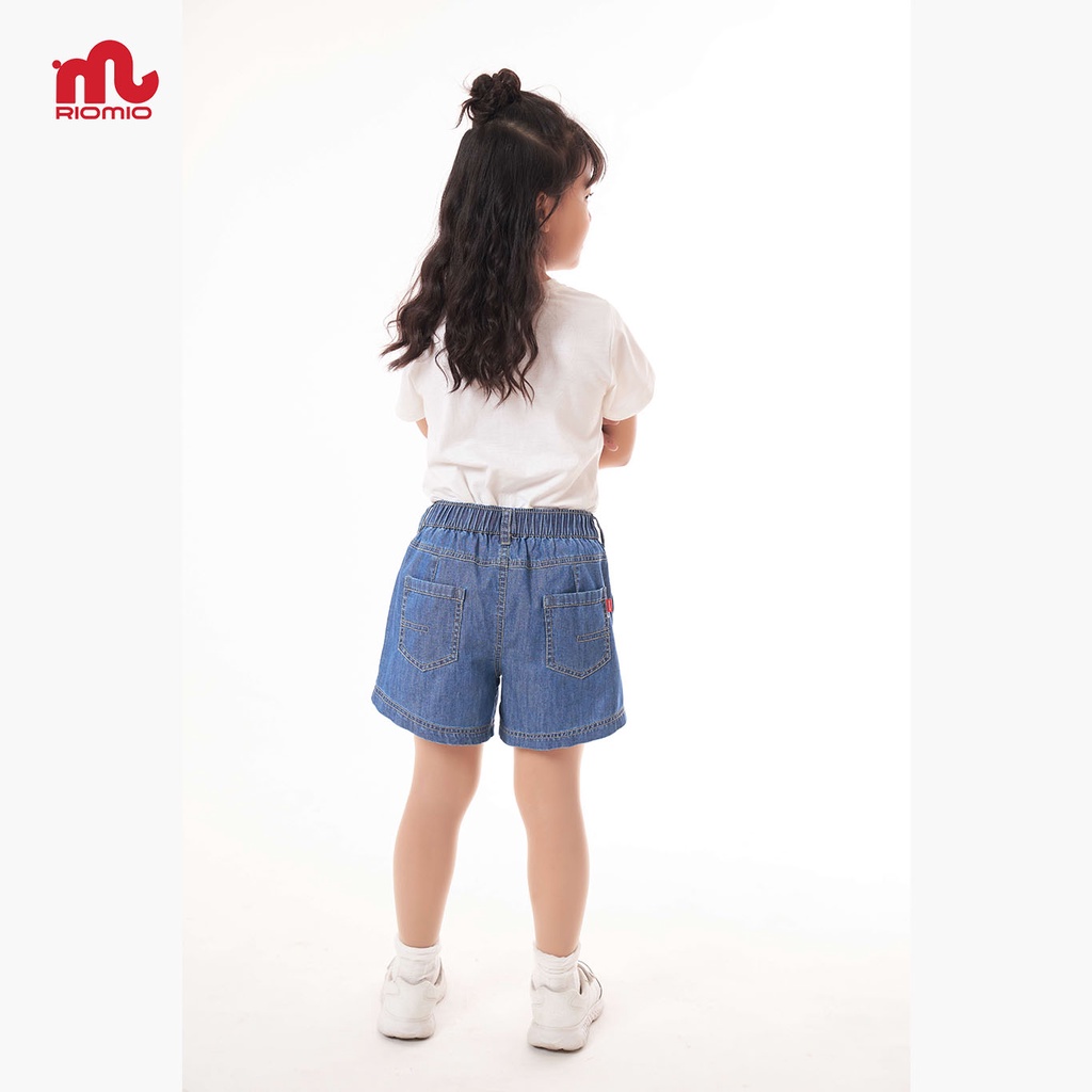 Quần short jean bé gái, sooc bò cho bé 3-11 tuổi (15-40kg) RIOMIO túi xẻ sườn 100% cotton USA - RO208