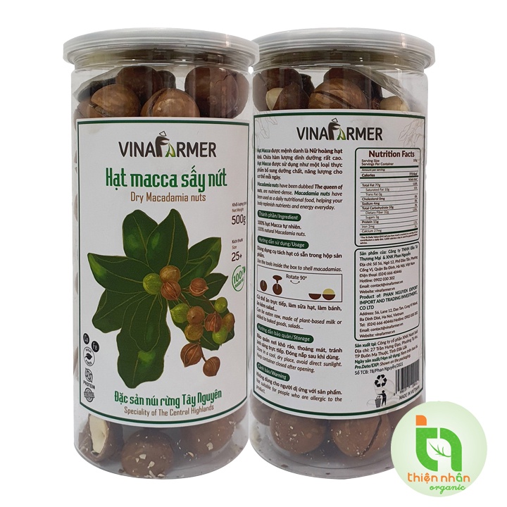 Hạt macca sấy nứt Vinafarmer 500g Dry Macadamia Nuts