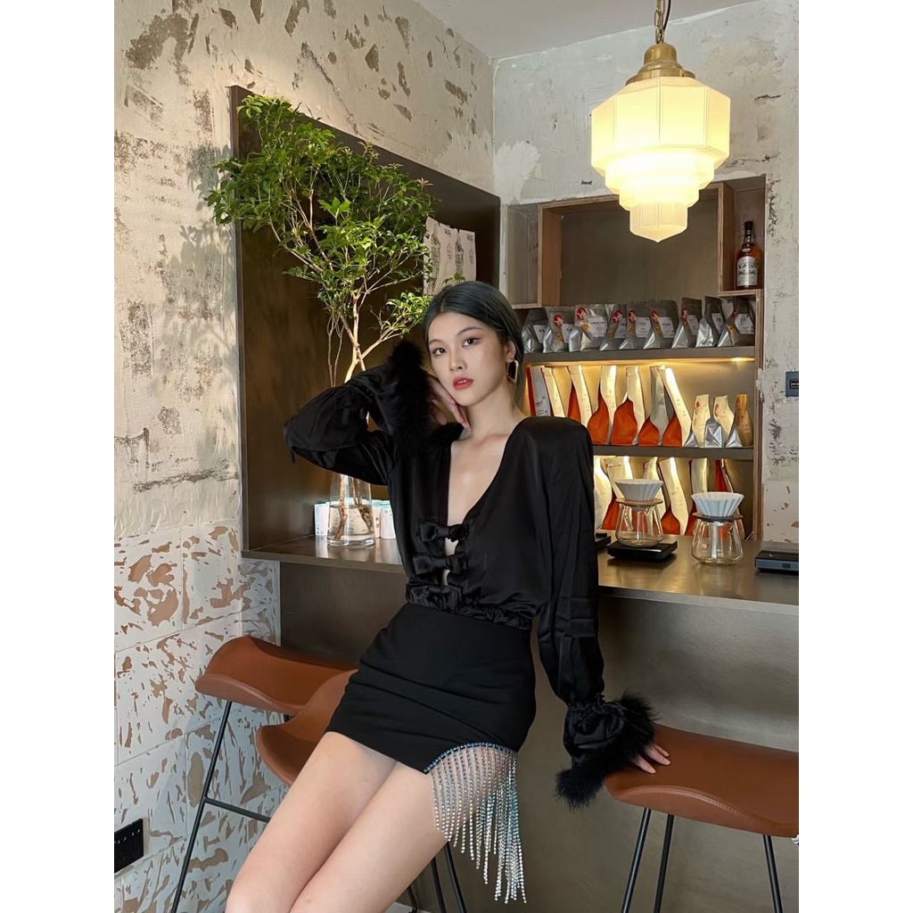 Áo liền thân siêu sexy bộ nữ thần tay dài long thật váy liền thân mặc trong B006 HÀNG QUẢNG CHÂU | BigBuy360 - bigbuy360.vn