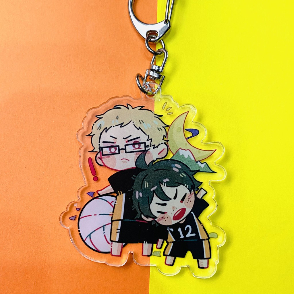 ( Mica trong acrylic ) Móc khóa Haikyuu!! Vua bóng chuyền ver couples quà tặng xinh xắn dễ thương chibi anime