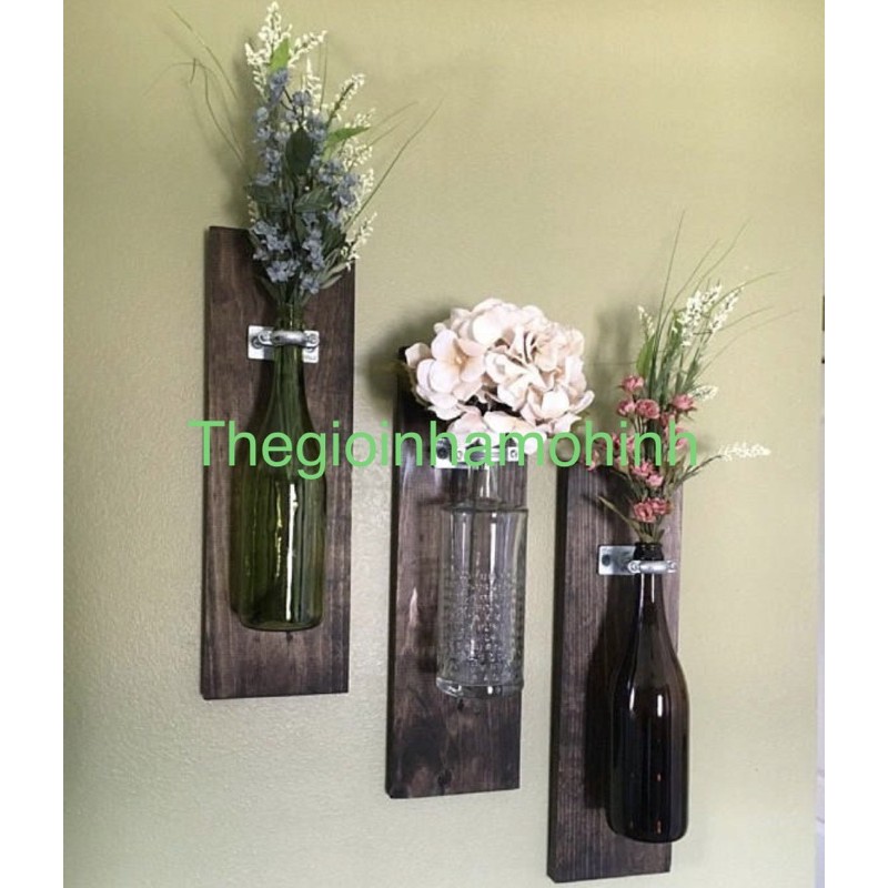 Chai thuỷ tinh decor không gian sống, tái chế, decor, bình cắm hoa, chai lọ, trang trí quán cà phê, trang trí nhà hàng